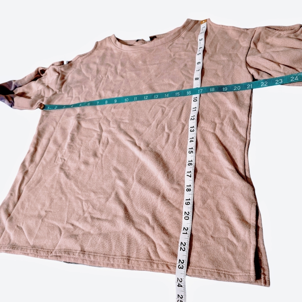 Forever 21 Contemporary Cold Shoulder Dusty Rose Sweater M - Picture 5 of 7